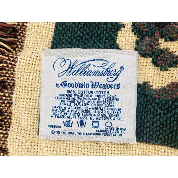 Williamsburg Noah's Ark Throw Blanket Tapestry Goodwin Weavers 100% Cotton Thick - Picture 6 of 10